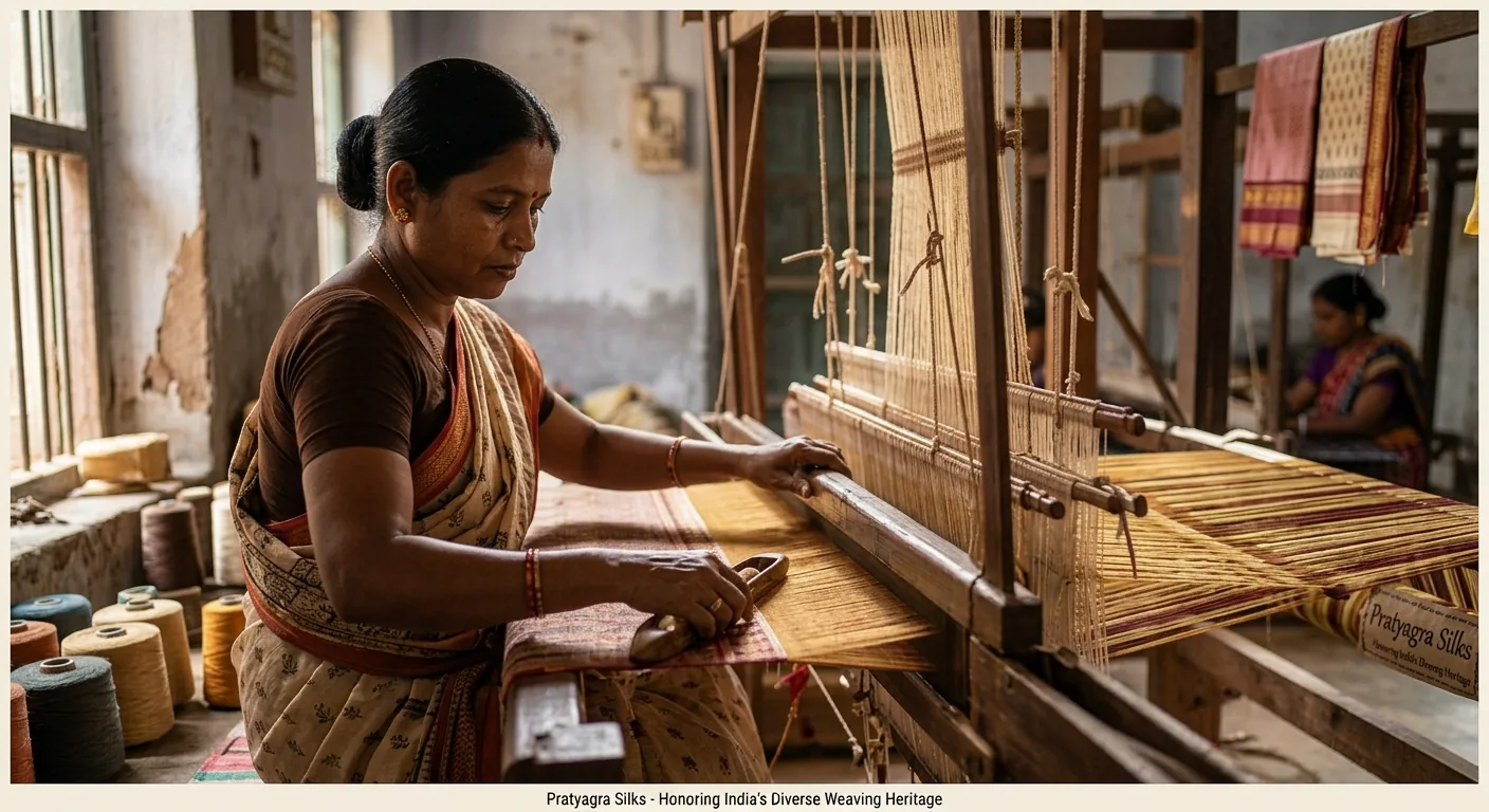 Weaving partners from different regions working with Pratyagra Silks