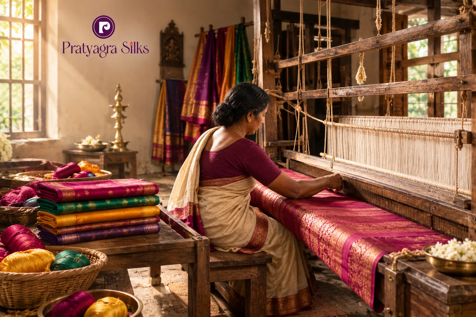 Pratyagra Silks working directly with traditional handloom weavers